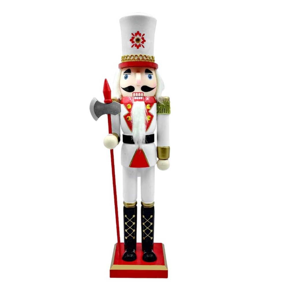 Cabilock Christmas Nutcracker Puppet Figure Wooden Nutcracker Ornament for Holiday Decor Hand-Painted Soldier Design Festive Desktop Decoration for Home Restaurant Cafe