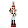 Cabilock Christmas Nutcracker Puppet Figure Wooden Nutcracker Ornament for Holiday Decor Hand-Painted Soldier Design Festive Desktop Decoration for Home Restaurant Cafe view 1