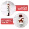 Cabilock Christmas Nutcracker Puppet Figure Wooden Nutcracker Ornament for Holiday Decor Hand-Painted Soldier Design Festive Desktop Decoration for Home Restaurant Cafe view 2
