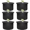 6Pack Elegant Black Round Tablecloths with Skirts | 60 Inch Diameter x 30 Inch Drop | Durable Polyester Spandex Fabric | Easy Care & Wrinkle-Free | Great for Parties, Banquets & Special Occasions view 1