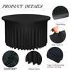 6Pack Elegant Black Round Tablecloths with Skirts | 60 Inch Diameter x 30 Inch Drop | Durable Polyester Spandex Fabric | Easy Care & Wrinkle-Free | Great for Parties, Banquets & Special Occasions view 4