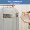 Perber 43" Garment Bags for Hanging Clothes, Suit Bags for Closet Storage and Travel, Grey Suit Cover Bags with Clear Window for Coats, Jackets, Shirts (2 Packs) view 4