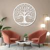 Yomleak Tree of Life Metal Wall Art, Tree of Life Wall Decor, Black Large Metal Wall Decor for Living Room, Bedroom, Dining Room (31"x31"/80x80cm, White) view 2