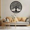 Yomleak Tree of Life Metal Wall Art, Tree of Life Wall Decor, Black Large Metal Wall Decor for Living Room, Bedroom, Dining Room (31"x31"/80x80cm, White) view 4