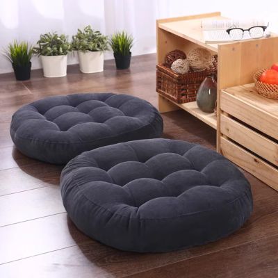 ZCLNYVGJ Square Corduroy Floor Pillow Solid Color set of 2 Floor Cushion Four Seasons Breathable Tatami Seat Cushion for Indoor Dining Living Room Kitchen