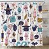 YSATNSFT Spooky Halloween Shower Curtain Black Alchemy Witch Cat Mushroom Witchcraft Mysterious Magic World Fabric Bathroom Decor Set with Hooks,(67" Wx70 H) view 1