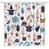 YSATNSFT Spooky Halloween Shower Curtain Black Alchemy Witch Cat Mushroom Witchcraft Mysterious Magic World Fabric Bathroom Decor Set with Hooks,(67" Wx70 H) view 3