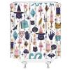 YSATNSFT Spooky Halloween Shower Curtain Black Alchemy Witch Cat Mushroom Witchcraft Mysterious Magic World Fabric Bathroom Decor Set with Hooks,(67" Wx70 H) view 4