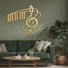SIGNLEADER Metal Wall Art Music Note Decor - Treble Clef with Piano Key Modern Abstract Wall Sculpture Hanging Home Decoration for Living Room, Bedroom, Bathroom, Kitchen, Studio, Outdoor - 30" Gold view 1