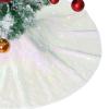 Christmas Tree Skirt 50" Round Sparkly Iridescent Sequin Fall Large Ornaments Xmas New Years Party Decorations view 1