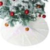 Christmas Tree Skirt 50" Round Sparkly Iridescent Sequin Fall Large Ornaments Xmas New Years Party Decorations view 2