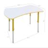 FixtureDisplays Adjustable Height Preschool Activity Table Collaborative Desk Bow Tie Shape Preschool Table 18538-YELLOW-NEW-NPF view 2
