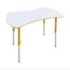 FixtureDisplays Adjustable Height Preschool Activity Table Collaborative Desk Bow Tie Shape Preschool Table 18538-YELLOW-NEW-NPF view 3