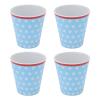 XHTLLO Melamine Cup, 4Pcs Exquisite Melamine Drink Cups, Light Blue Dot Pattern Beverage Mugs for School and Restaurant view 1