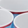 XHTLLO Melamine Cup, 4Pcs Exquisite Melamine Drink Cups, Light Blue Dot Pattern Beverage Mugs for School and Restaurant view 3
