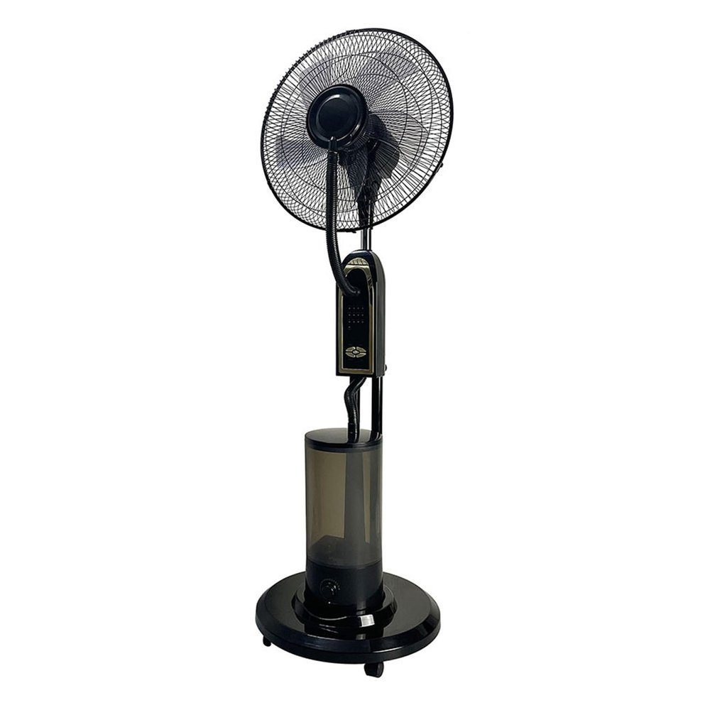 YJLTKL Remote Control (5 Fan Blades / 7 Fan Blades), 16in Black Floor Fan, Whisper Quiet Cooling Pedestal Fan, Low Noise, Molecular Atomization Cooling, Timing Function, For Courtyards Patio(A)