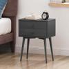 Mid Century Modern Nightstand with Drawers,Accent Side Table with Solid Wood Legs,Wood Night Stand for Living Room, Office,Bedroom (Dark Grey 1) view 1