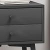 Mid Century Modern Nightstand with Drawers,Accent Side Table with Solid Wood Legs,Wood Night Stand for Living Room, Office,Bedroom (Dark Grey 1) view 4