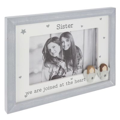Shudehill Giftware Pebble Angel 6x4 Grey Photo Frame - Mum, Nan, Daughter, Auntie, Friends, Sister, Family - Sentimental Boxed Gift (Sister)