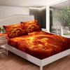 Abstract Dragon Fitted Sheets Set Twin Size 2 Pcs 3D Cool Wild Animal Decor Bedding Set for Kids Teens Adults Eastern Style Orange Red Dragon Print Bed Cover with 1 Pillowcase view 2