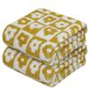 Hand Towels for Bathroom Decorative Checkered Yellow Set of 2 Hand Towels for Kitchen 100% Cotton Soft Absorbent Bath Towels view 1