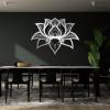 Idadey Mandala Metal Wall Art, Lotus Wall Art, Mandala Wall Decor, Lotus Flower Meditation Room Decor, Yoga Room Wall Decor, Housewarming Gift (White, 24"x18" | 60x46cm) view 3