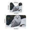 Bathroom Rugs Sets 2 Piece Soft Absorbent Bath Mat for Bathroom Snow Owl Bath Rugs and U-Shaped Contour Toilet Rug Non-Slip Bath Carpet for Bathtub Floor Mat view 2