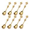 8 Pieces Golden Teaspoon Mini Gold Spoon with Crown Stainless Steel Coffee Cake Decorated Tea Spoons for Afternoon Tea Crown Spoon Party Favors view 1