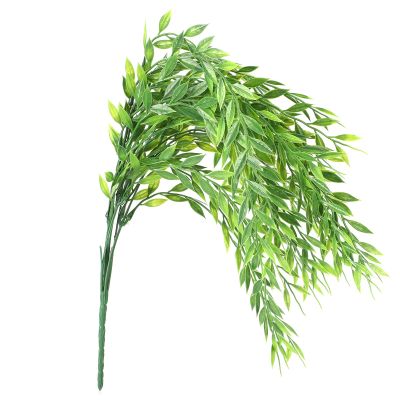 Xnferty Artificial Weeping Willows Stems, 20IN Fake Salix Leaves Branches with Green Leaves Willows Leaf Spray Picks Faux Greenery Plants Stems for Wedding Flower Arrangement Table Office Home(#1)