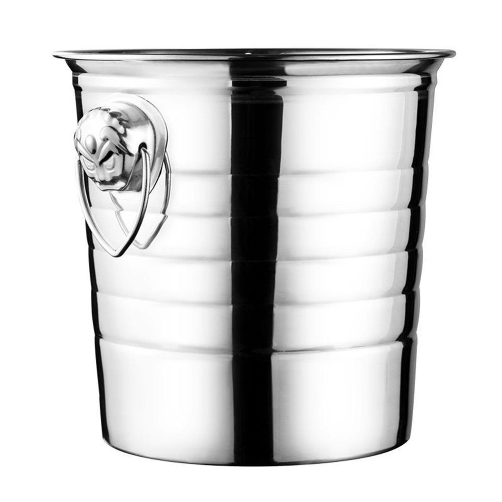 Large Stainless Steel Metal Buckets with Handle, Tall Metal Ice Pails with Handles for Champagne, Beer, Wine, Sports Drinks, Water, Table Centerpieces