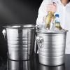 Large Stainless Steel Metal Buckets with Handle, Tall Metal Ice Pails with Handles for Champagne, Beer, Wine, Sports Drinks, Water, Table Centerpieces view 3