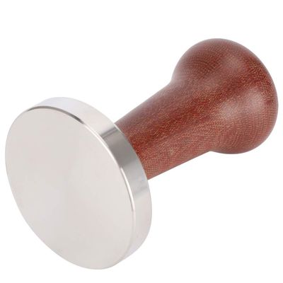 58mm Stainless Steel Wood Coffee Tamper, 58mm Coffee Tamper Handle Coffee Tamper Coffee Powder Pressing Tamping Tool for Home Use