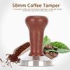 58mm Stainless Steel Wood Coffee Tamper, 58mm Coffee Tamper Handle Coffee Tamper Coffee Powder Pressing Tamping Tool for Home Use view 2