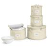 Sorbus China Storage Containers - Quilted Dish Storage Containers for Organizing, Moving Supplies, Party - 4 Stackable Plate Carrier Set for Dinnerware, Plate Organizer with Felt Plate Protector view 1