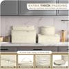 Sorbus China Storage Containers - Quilted Dish Storage Containers for Organizing, Moving Supplies, Party - 4 Stackable Plate Carrier Set for Dinnerware, Plate Organizer with Felt Plate Protector view 3