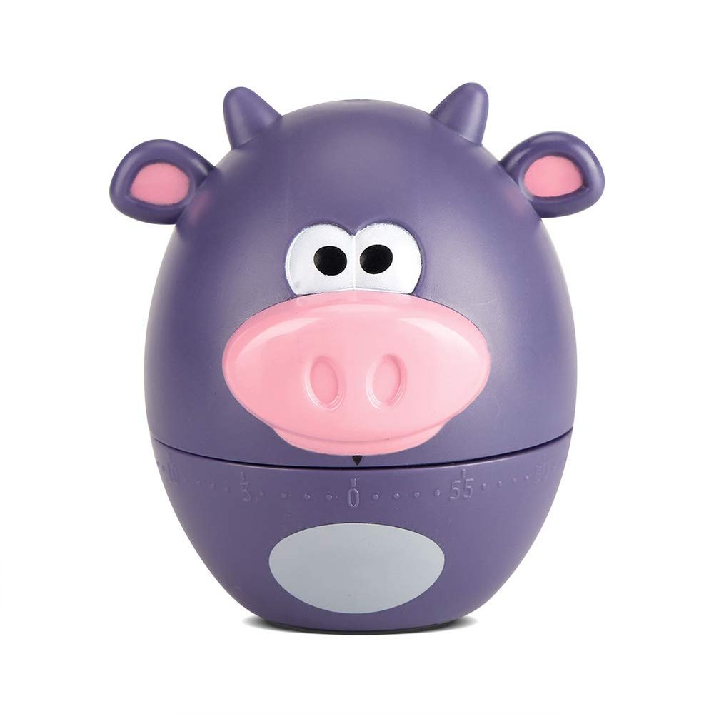 Cute Cartoon Kitchen Timer Kitchen Timer, Cooking Mechanical 55 Minutes Cooking Supplies (Cow)
