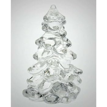Holiday Christmas Trees - American Made - Mosser Glass USA - Small 2 3/4" Miniature (Crystal)