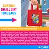 USMG Custom Small Gift Bag Totes Reusable Gift Bags with Logo for Businesses, Events & Parties (Black, Qty 100) view 3