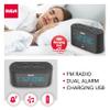 RCA RC571 Digital Alarm Clock Radio with Large Numbers and USB Charging, LED Display, Brightness Display, FM Radio with Presets, Dual Wake, Sleep Timer and Snooze Functions, Black view 3