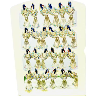 M.A Crystal Laddu Gopal Diety Ornaments/Diety Ornaments Kundal for God Idol/Silver Colour/Combo Set of 6 (Size 7no) RK_1625