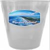 R and R Imports Topsail Island North Carolina Aerial View Design Souvenir Plastic 16 oz pint Clear Single view 1