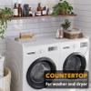 SpaceAid Washer Dryer Countertop, Laundry Wood Shelf Topper with Edge, 54" Width x 27.5" Depth Cover Guard Organizer for Washer and Dryer Laundry Hamper Counter Storage Organization (White) view 2