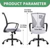 Office Chair Mesh Chair with Ergonomic Lumbar Support and Armrest Adjustable Computer Chair Study Desk Chair Swivel Rolling Task Chair Modern Executive Chair White view 3