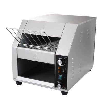 KJLYLPP Commercial Conveyor Toaster, Electric Stainless Steel Chain Toaster, 3 Heating Modes, 200 Slices/Hour Capacity, Bagel Toasting Function, for Home Restaurants Bakery (49 * 56 * 41cm)