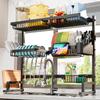 ADBIU Over The Sink Dish Drying Rack (Expandable Height and Length) Snap-On Design 2 Tier Large Dish Rack (27-40L x 12W x 32.5-37H (inches)) view 1