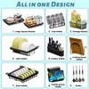 ADBIU Over The Sink Dish Drying Rack (Expandable Height and Length) Snap-On Design 2 Tier Large Dish Rack (27-40L x 12W x 32.5-37H (inches)) view 4