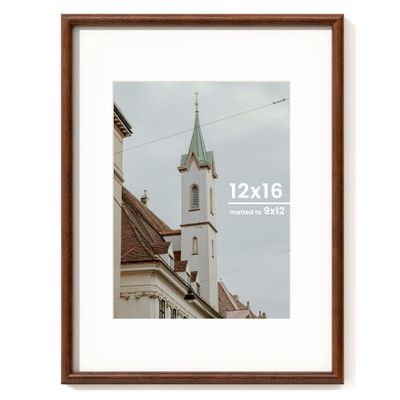 Axeman 12x16 Wood Frame - 12 x 16 Picture Frame with Real Glass - Natural Ash Wood Photo Frame for Wall Mount Display