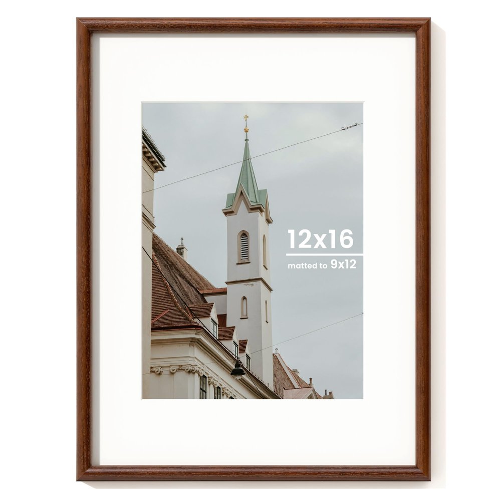 Axeman 12x16 Wood Frame - 12 x 16 Picture Frame with Real Glass - Natural Ash Wood Photo Frame for Wall Mount Display
