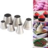 6 Pcs Large Round Piping Tips Set,1A 2A 3A R16L R18L R22L Plain Pastry Tube-Perfect for Macarons, Cake,Cupcake & Cookie Decorating view 1