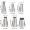 6 Pcs Large Round Piping Tips Set,1A 2A 3A R16L R18L R22L Plain Pastry Tube-Perfect for Macarons, Cake,Cupcake & Cookie Decorating view 3